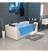 Tronitechnik Whirlpool Badewanne Mykonos 180cm x 88cm mit Heizung, Wasserfall, Hydromassage und ...