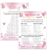 HOMANGA Who Knows The Birthday Girl Best, Birthday Would She Rather, Birthday Game Cards for Teen...