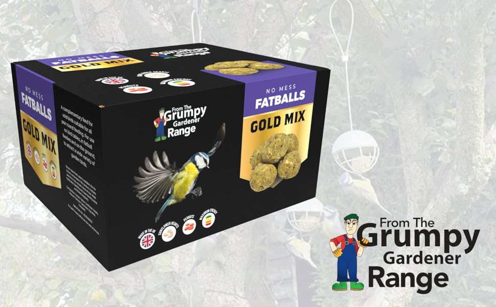 Grumpy Gardener Fat Balls for Wild Birds Gold Mix Suet Balls enriched