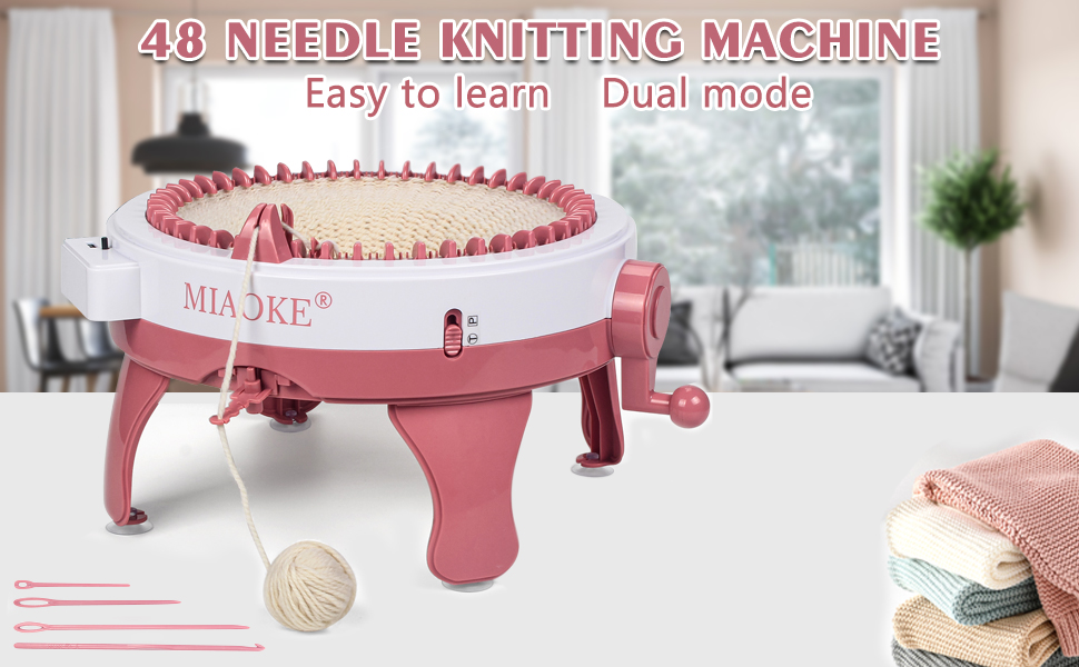WEEKSUN Knitting Machine 48 Needles, Knitting Loom Machine with Row