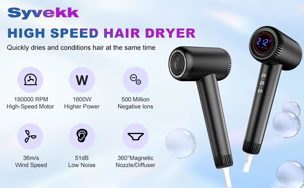 Amazon.com : Hair Dryer, 180000 RPM High-Speed Blow Dryer