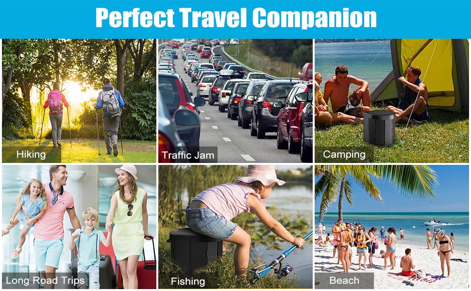 foldable camping toilet with lid