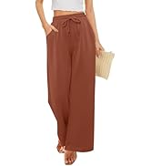 Angerella Womens Baggy Wide Leg Pants High Waisted Casual Lounge Pant Loose Comfy Stretchy Trouse...