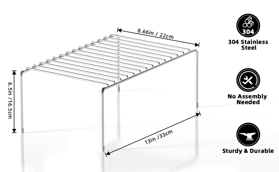Joy Aid Shelf Organizers 2 Pack, 13" Lx8.5 Wx6.5 H Kitchen Countertop