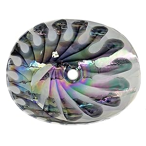 Ruvati 19-inch Art Glass Vessel Sink - Spira Luxe Pearl