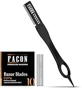 Facón Beard Razor for Men - Professional Beard Shaping Tool Grooming Kit with 11 Replacement Blad...