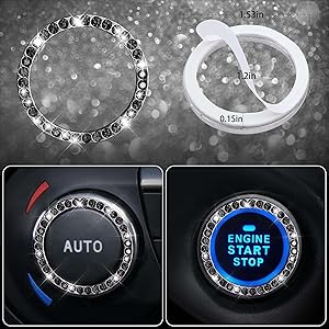 アクセサリー Pointless Joumey TOYRINGCROWNLIGHTBLUE Amazon.com: NBTEPEM 27 PCs Blue Bling Car Accessories Set