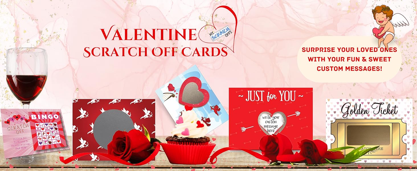 valentine scratch off cards, custom message, gifts for boyfriend, date night ideas