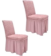 NICEEC High Stretch Chair Covers for Dining Chairs Covers Set of 2 Removable Dining Room Chair Co...
