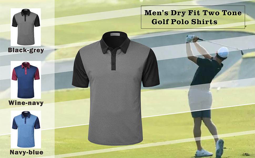 Men's Dry Fit Two Tone Golf Polo Shirts