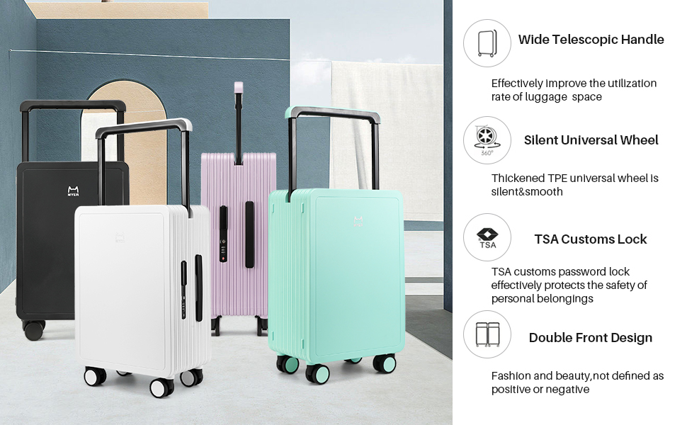 MYER Hard Shell Carry On Luggage 22x14x9 Airline Approved