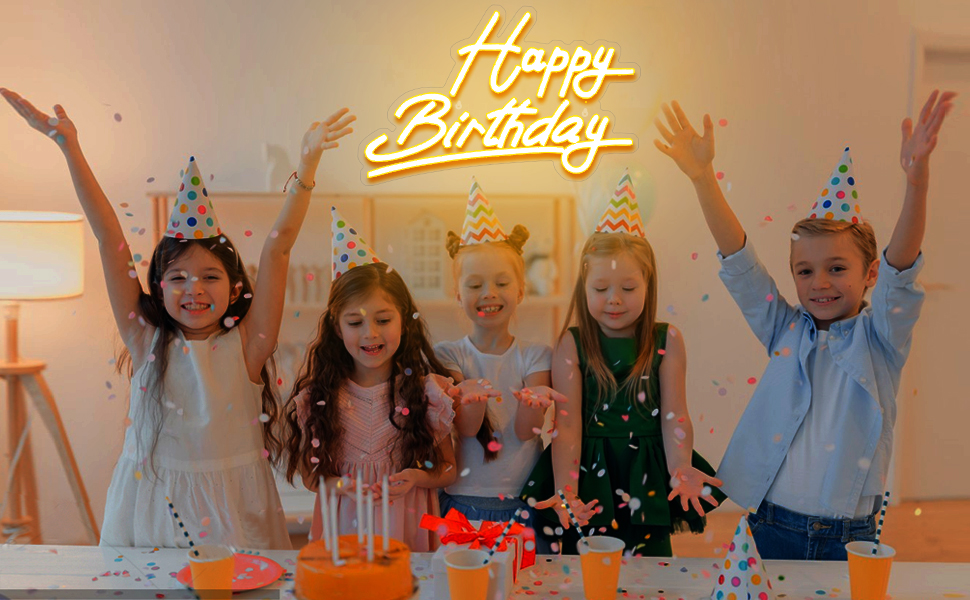 happy birthday neon light