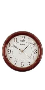 Amazon.co.jp: CASIO(カシオ) 掛け時計 電波 ブラウン 直径24cm