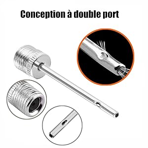 Contient 5 aiguilles de pompe à ballon de sport