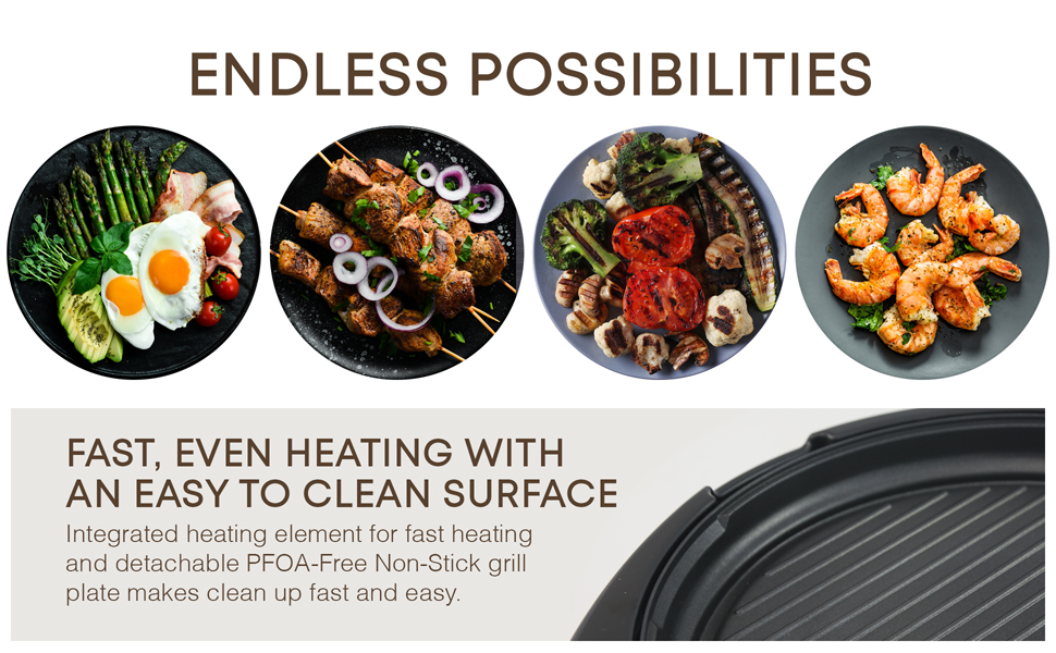 Elite Gourmet EMG980B MaxiMatic 14Inch Electric Indoor Grill, Black