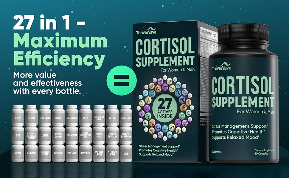 Ashwagandha lemon balm extract and magnolia bark support healthy cortisol levels promote relaxation