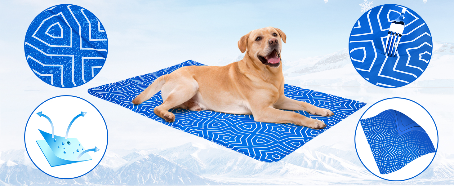 Ownpets Pet Self Cooling Gel Pad/Cooling Mat, Pressure Activated, Antiinflammatory, Safe Non
