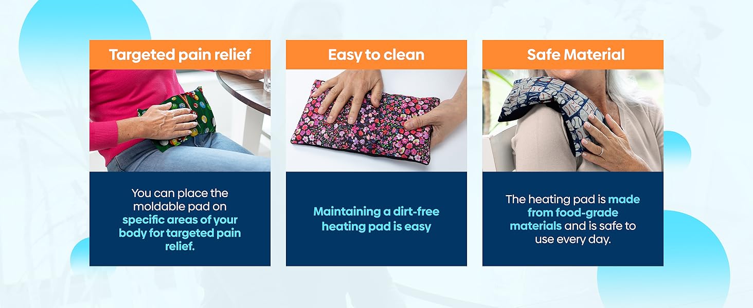 targeted pain relief safe materials each to clean modable lightweight heat pack food grade