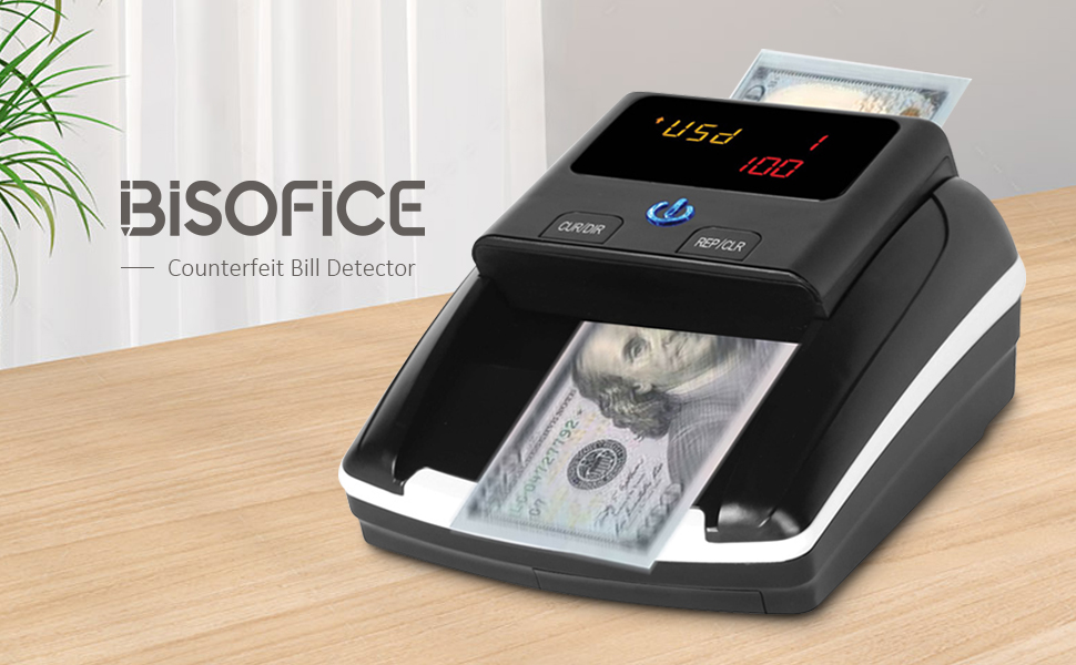 BISOFICE Counterfeit Bill Detector, Portable Money Counter