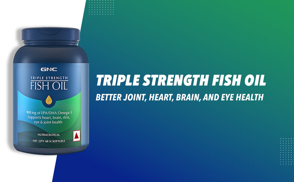 GNC Triple Strength Fish Oil Plus CoQ10 60 Softgels Omega3