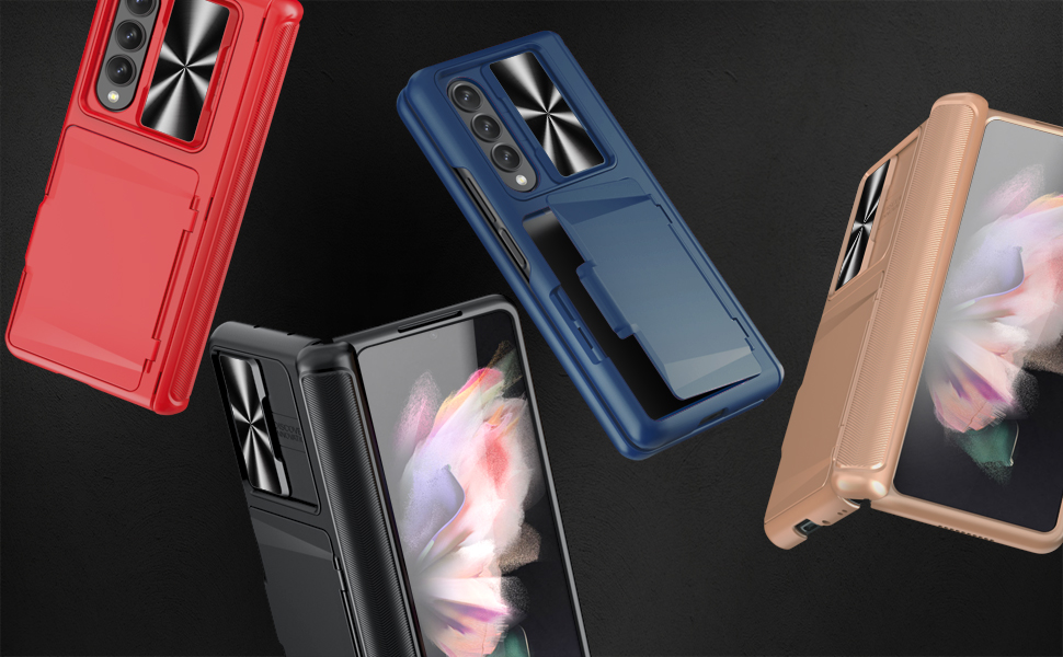 Vihibii for Galaxy Z Fold 3 5G Case with Card Holder