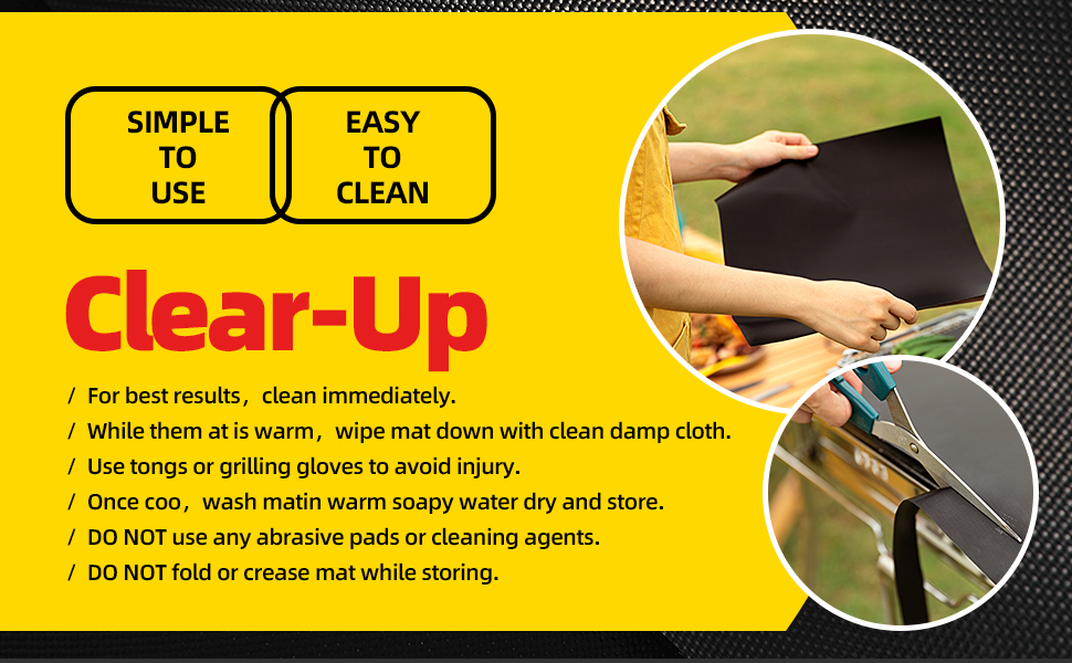 AssaiLuck Grill Mats for Outdoor Grill Set of 6 Nonstick