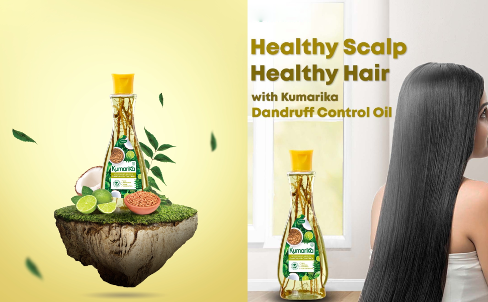 Kumarika Hair oil Dandruff control showing its ingredients