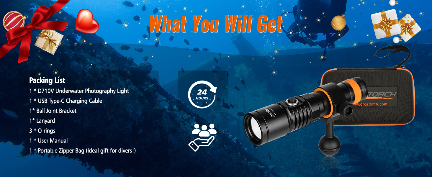 OrcaTorch D710V Professional Underwater Video Light