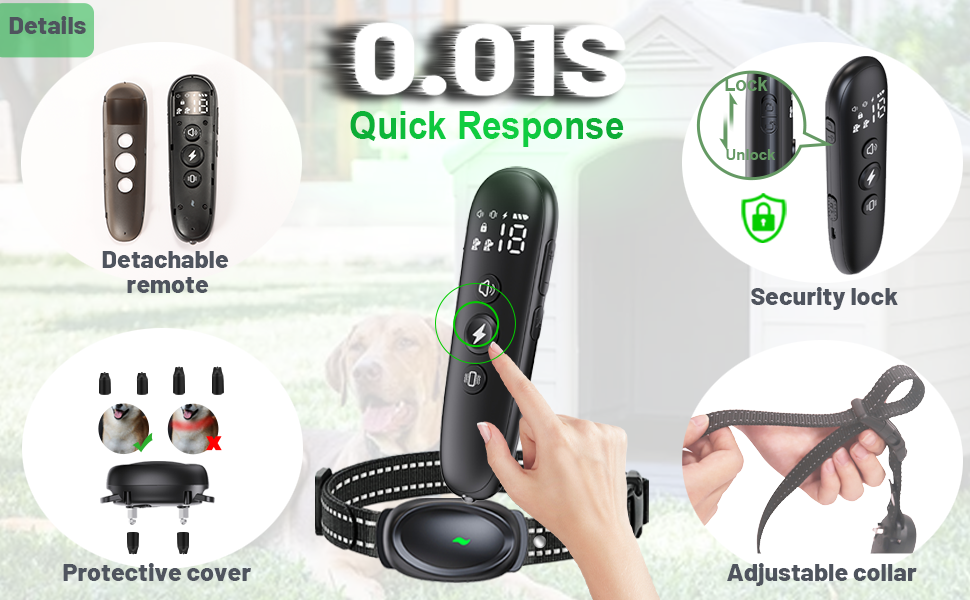 Dog Shock Collar, Dog Training Collar with Remote for Small