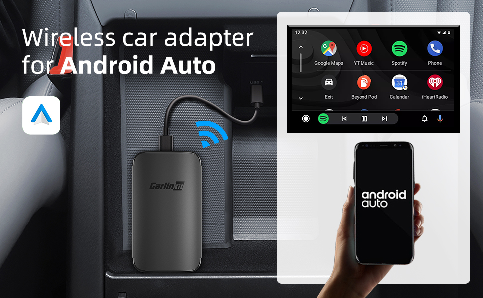 2023 Upgrade Android Auto Wireless Dongle,CarlinKit A2A