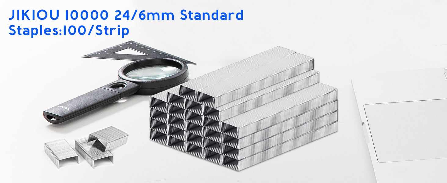 Optima Heavy Duty 3 8 JIKIOU 10000 Staples, Standard Staples, 1/4" Length, 100/Strip, 25 Sheet Capacity(24/6), Jam Free Staples For Stapler Heavy Duty, Perfect For Home Office Supplies & Desktop How Many