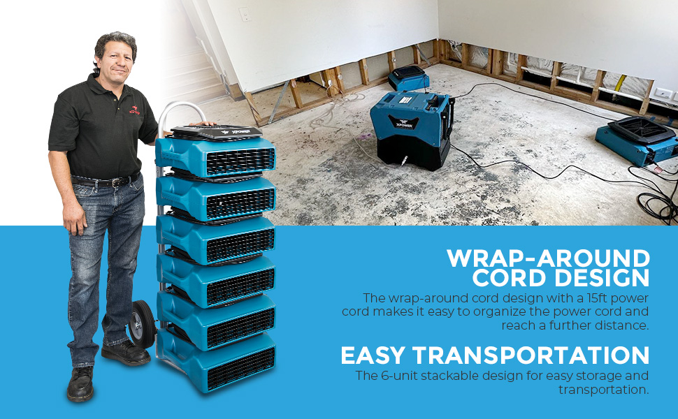 PL-700A wrap-around cord, Easy transportation and stackable