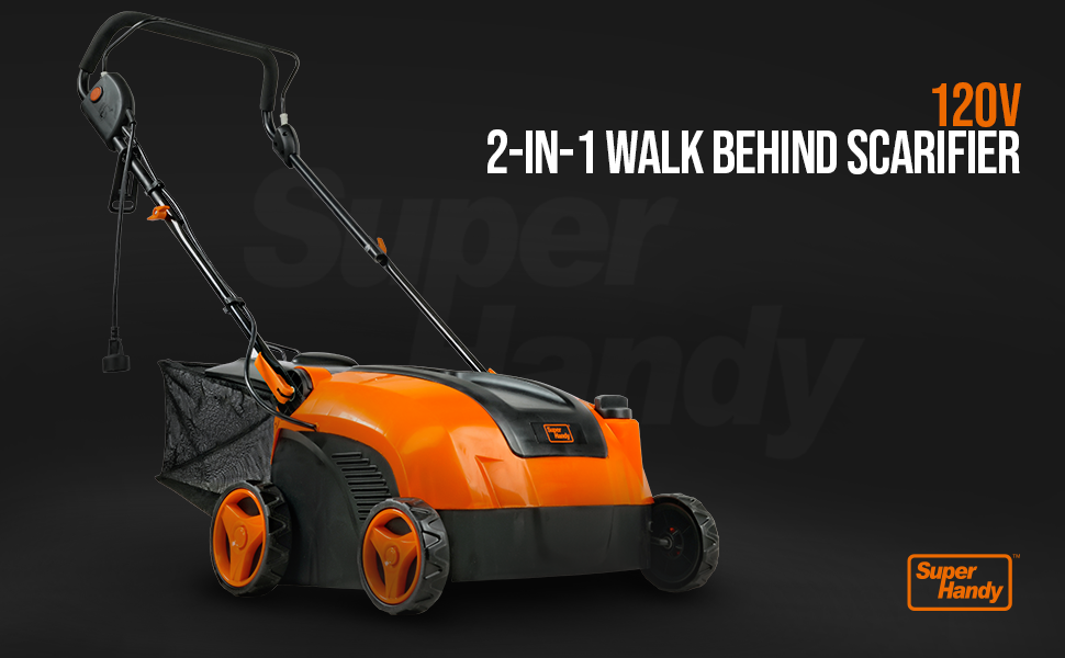 SuperHandy 2 in 1 Walk Behind Scarifier, Lawn Dethatcher