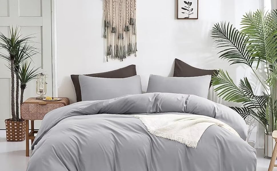 light grey comforter