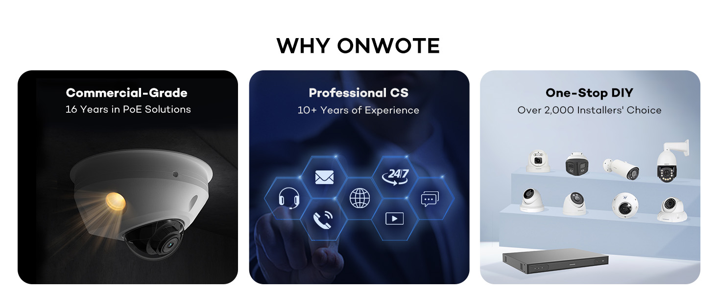 onwote camera security system cameras outdoor home poe 4k wired nvr