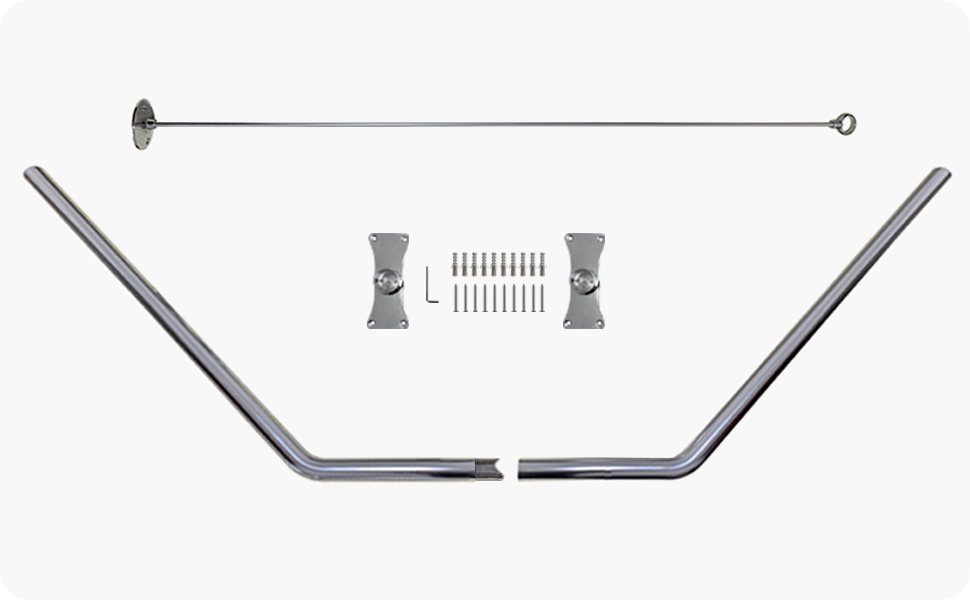 Naiture NeoAngle Shower Curtain Rod Stainless Steel with