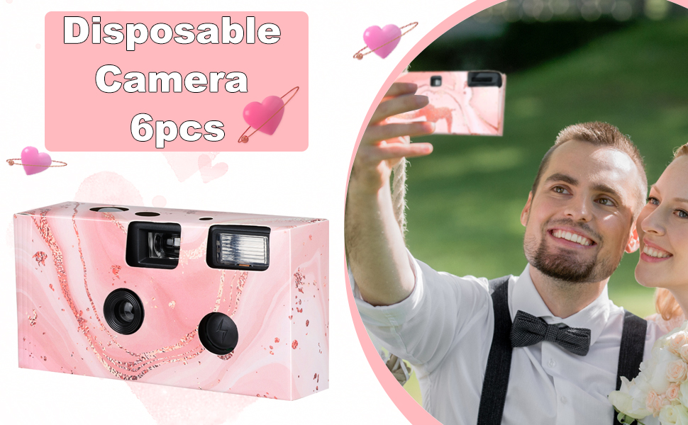 6 Pack Disposable Camera for Wedding Single Use Film