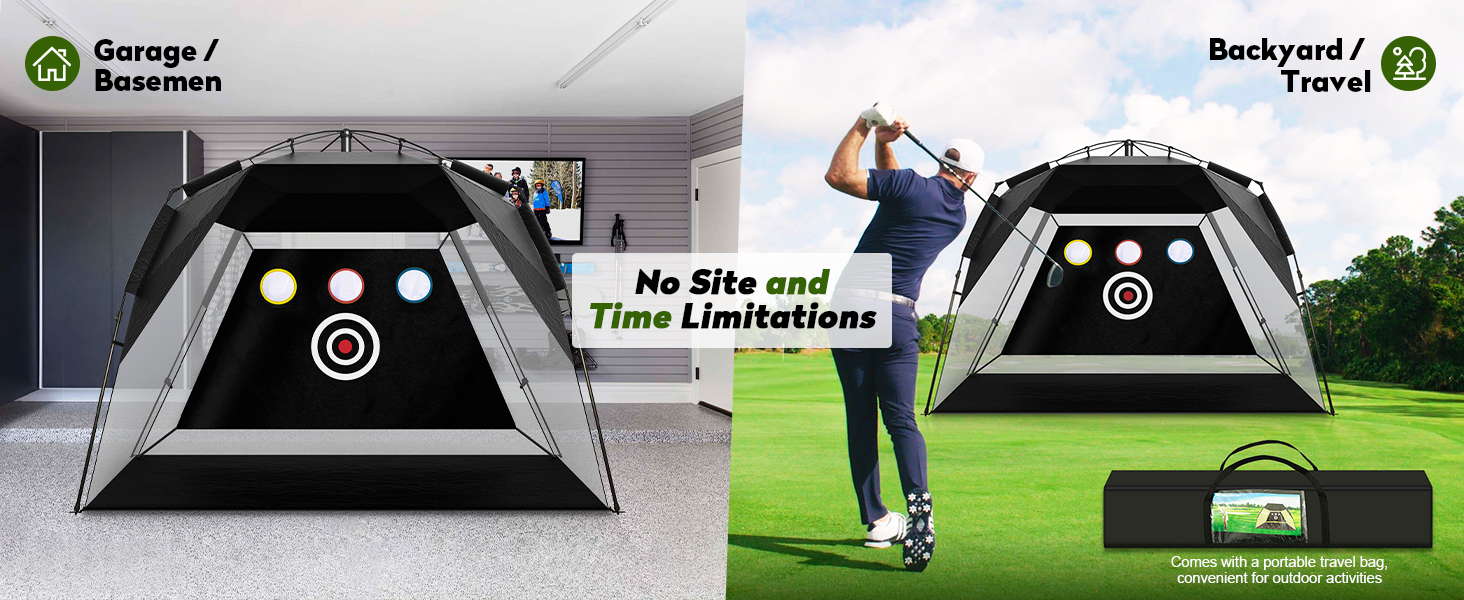 Foldable Golf Net 10x7FT Easy POP UP Golf Hitting Net with