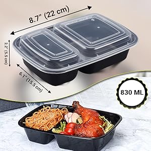 2 compartment,Lunch Container,Meal Prep Boxes,Food Containers,Food Prep,Plastic Box