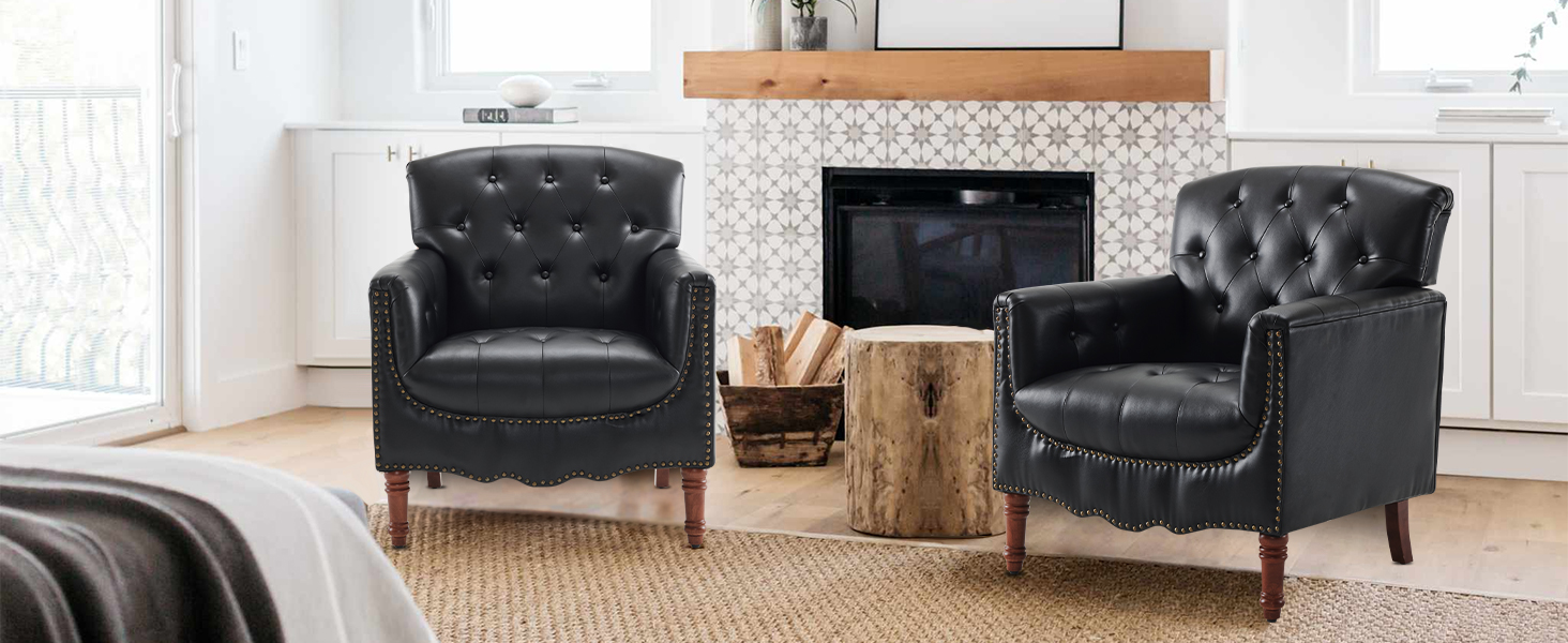 Faux leather Accent Chair
