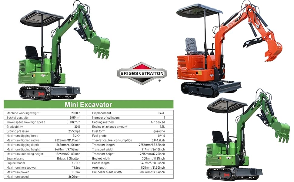 1 Tons mini excavator details