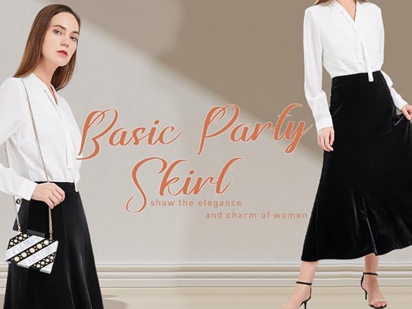 Amazon.com: Women's Vintage Velvet A-line Elastic High Waist