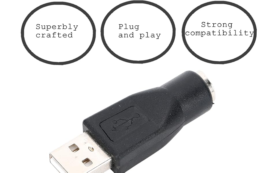 ASHATA PS2 to usb,5PCS USB Male to for PS/2 Female Adapter Converter