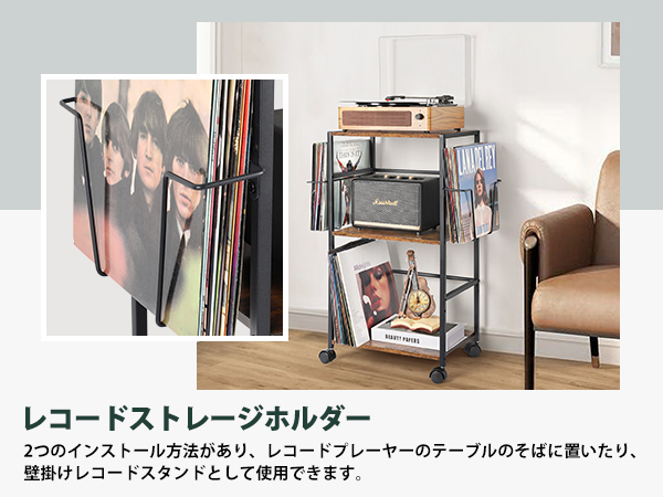 VINAEMO レコードラック Amazon.co.jp: VINAEMO レコードラック、ギタースタンド、3段