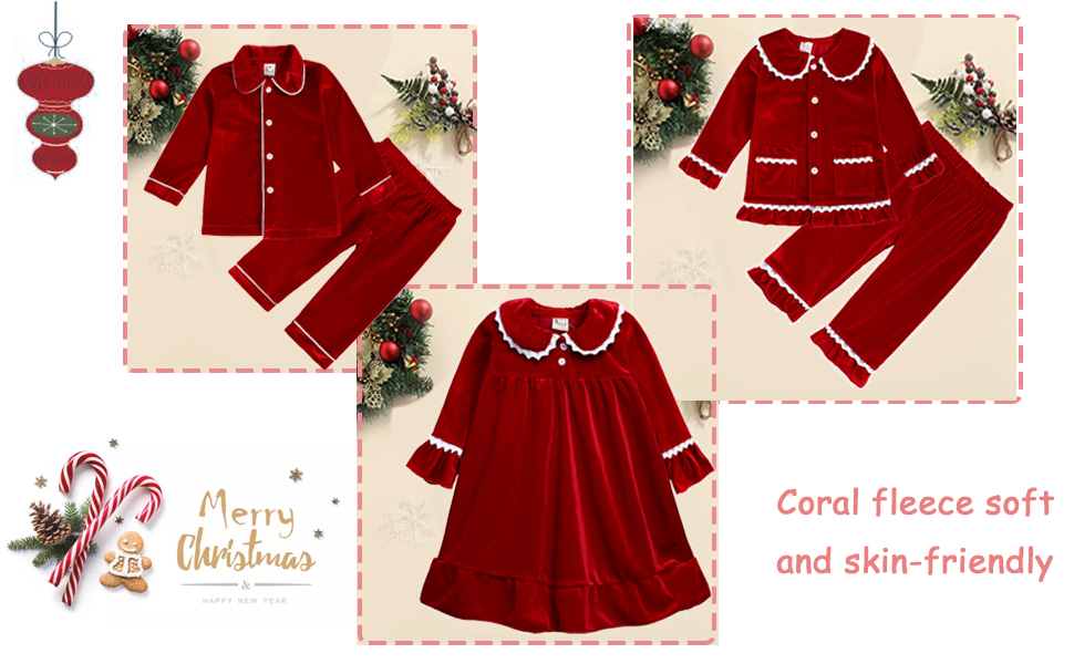 1st Christmas Outfit Newborn Baby Girl Long Sleeve Top Pants Set Xmas Dress