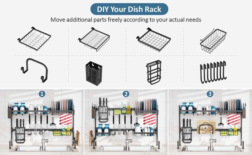 GSlife Over The Sink Dish Rack and Dish Rack, Adjustable