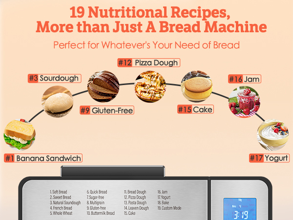 Amazon.com: KBS 2LB Bread Maker, 19-in-1 Automatic Bread
