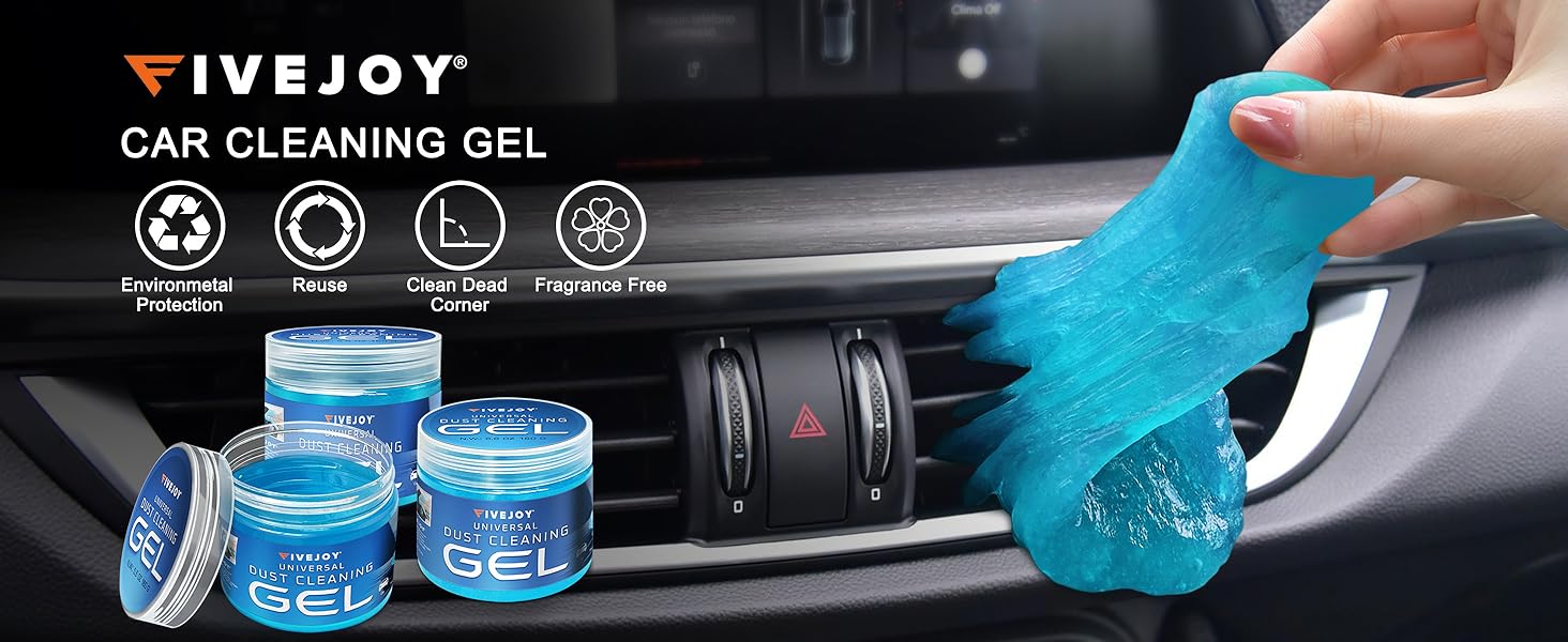 FiveJoy Universal Cleaning Gel for Car Detailing, Blue
