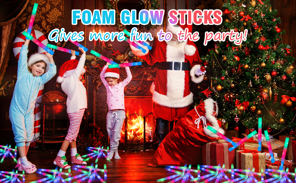 HONLYNE26 PCS Foam Glow Sticks, Bulk Glow Sticks with 3