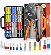 Preciva Ferrule Crimping Tool Kit - AWG 28-5 Hexagonal Ferrule Crimper with Self-Adjusting Ratche...